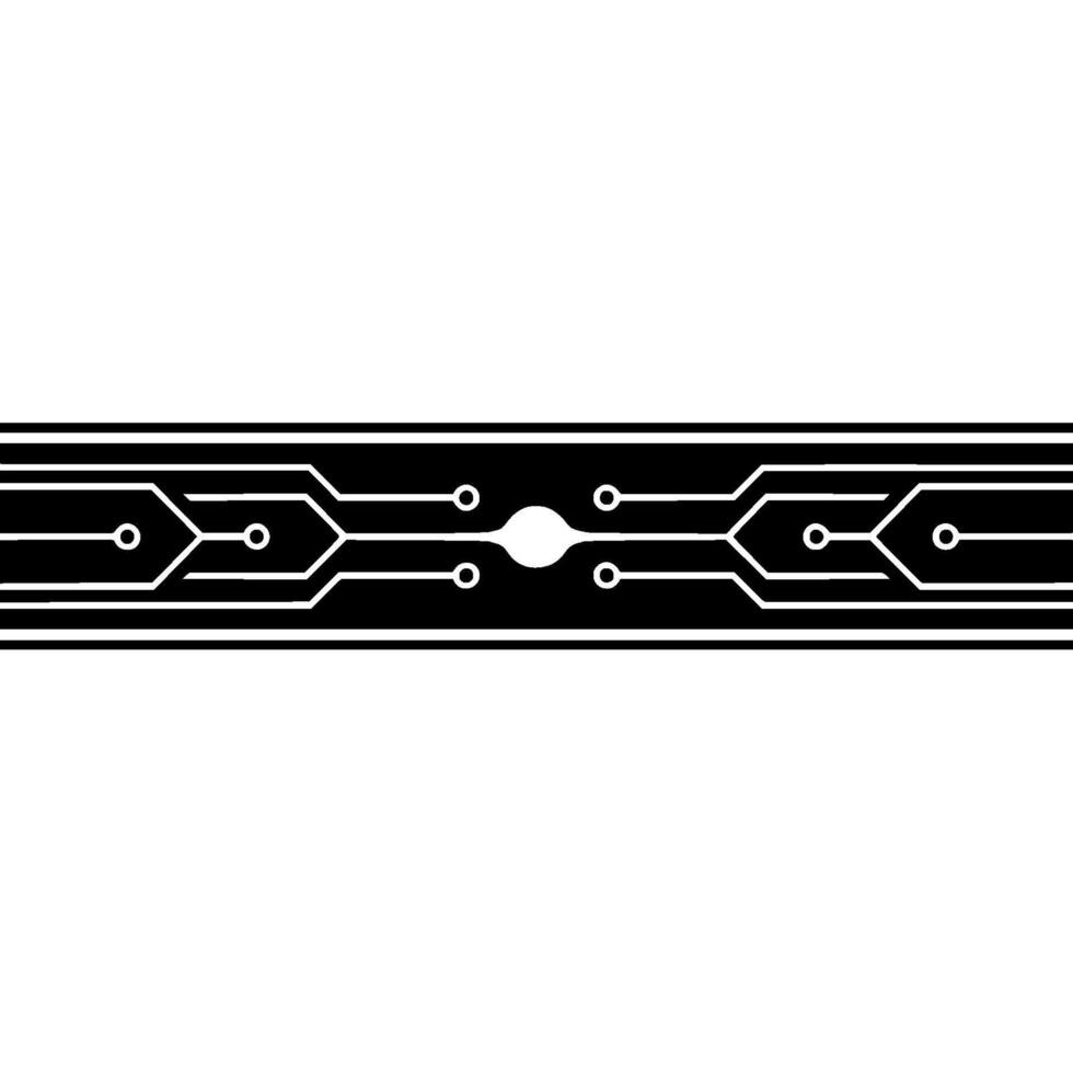 Futuristic Circuit Board Black White With Glowing Center vector