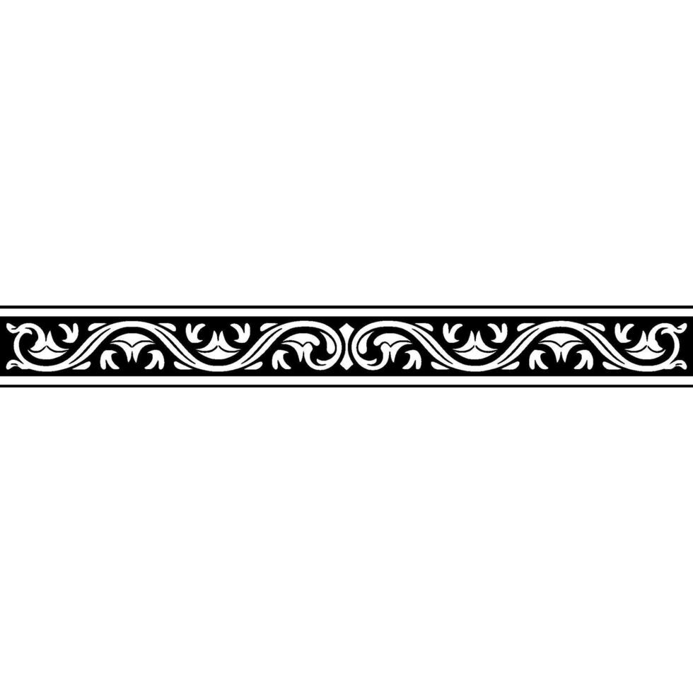 Ornate Scroll Border in Black and White Elegant vector