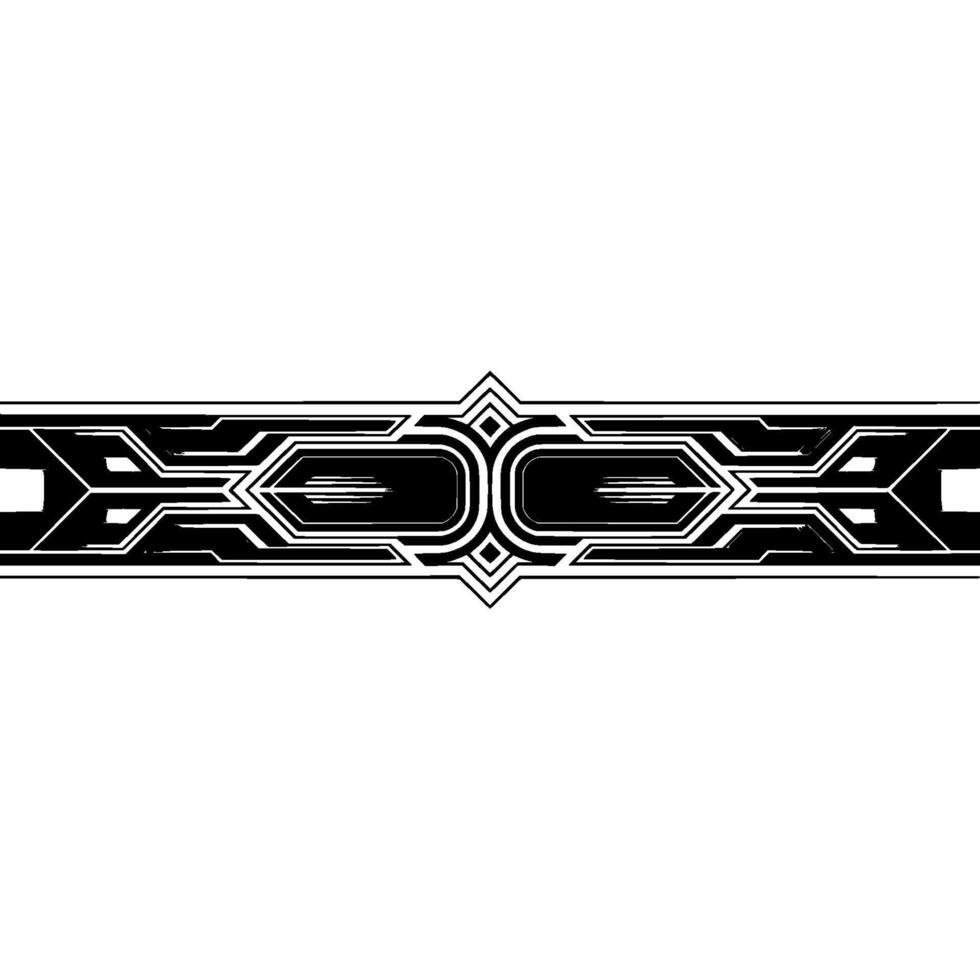 Geometric Art Deco Border Element Elegant Black Silver vector