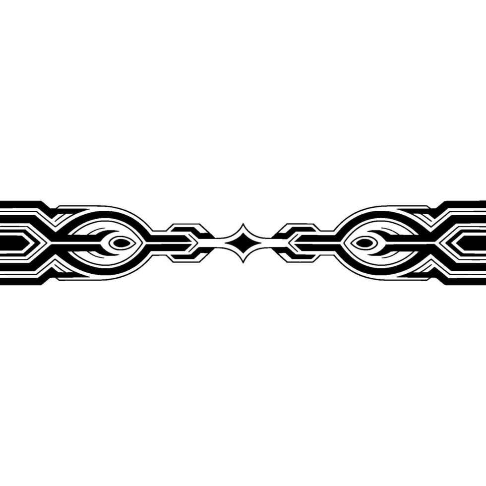 Geometric Black and White Art Deco Border, Minimalist vector