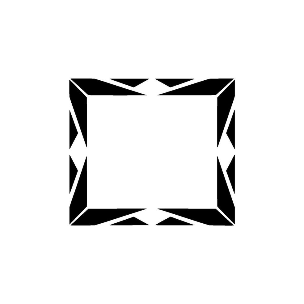 Geometric Black Frame on White Background, Minimalist Element vector