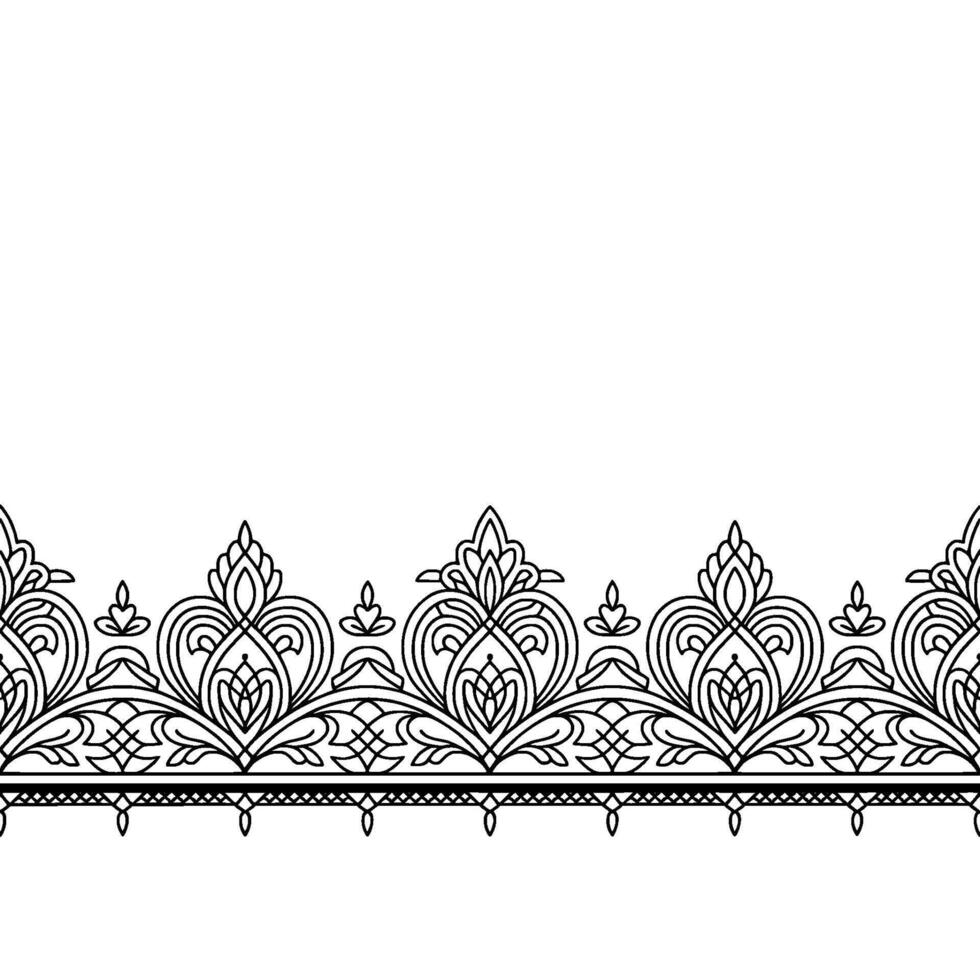 Elegant Floral Border in Black and White, for Invitations vector