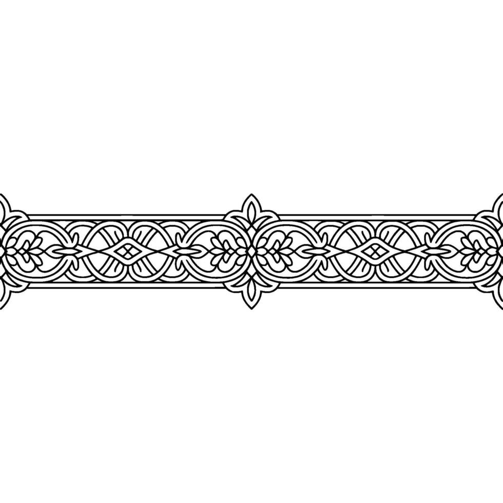 Ornate Black and White Decorative Border Element vector