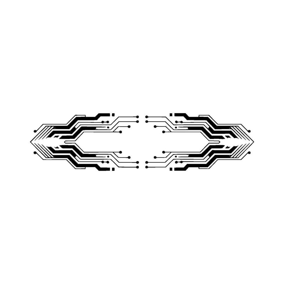 Futuristic Circuit Board With Symmetry and Digital Style on White vector
