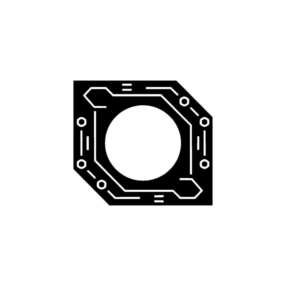 Circuit Board Minimalist Tech , Black and White, Digital Illustration vector