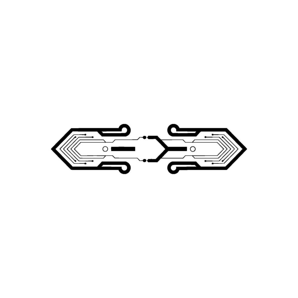 Minimalist Tech Arrow Circuit Board vector