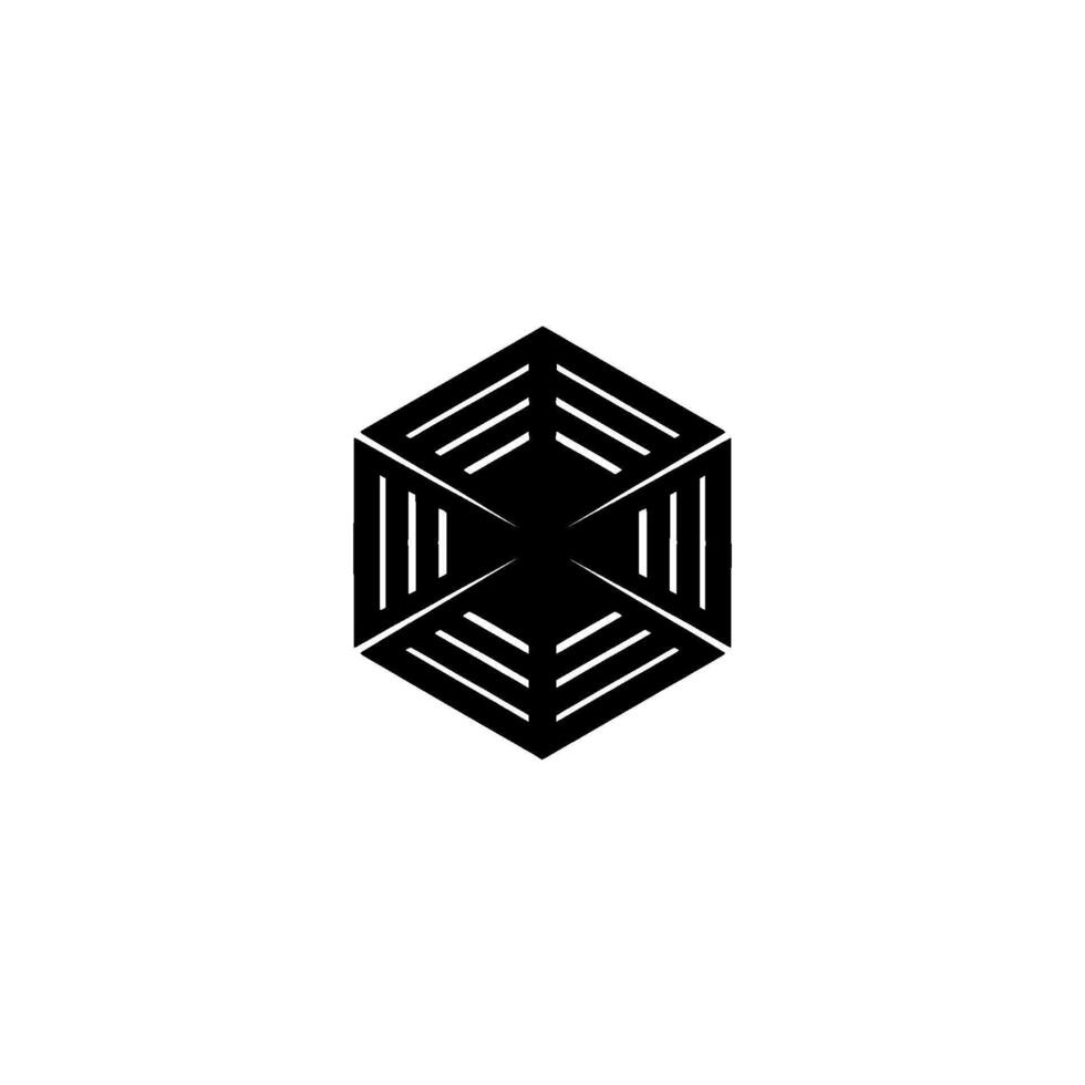 Abstract Black Geometric Shape on White Background vector