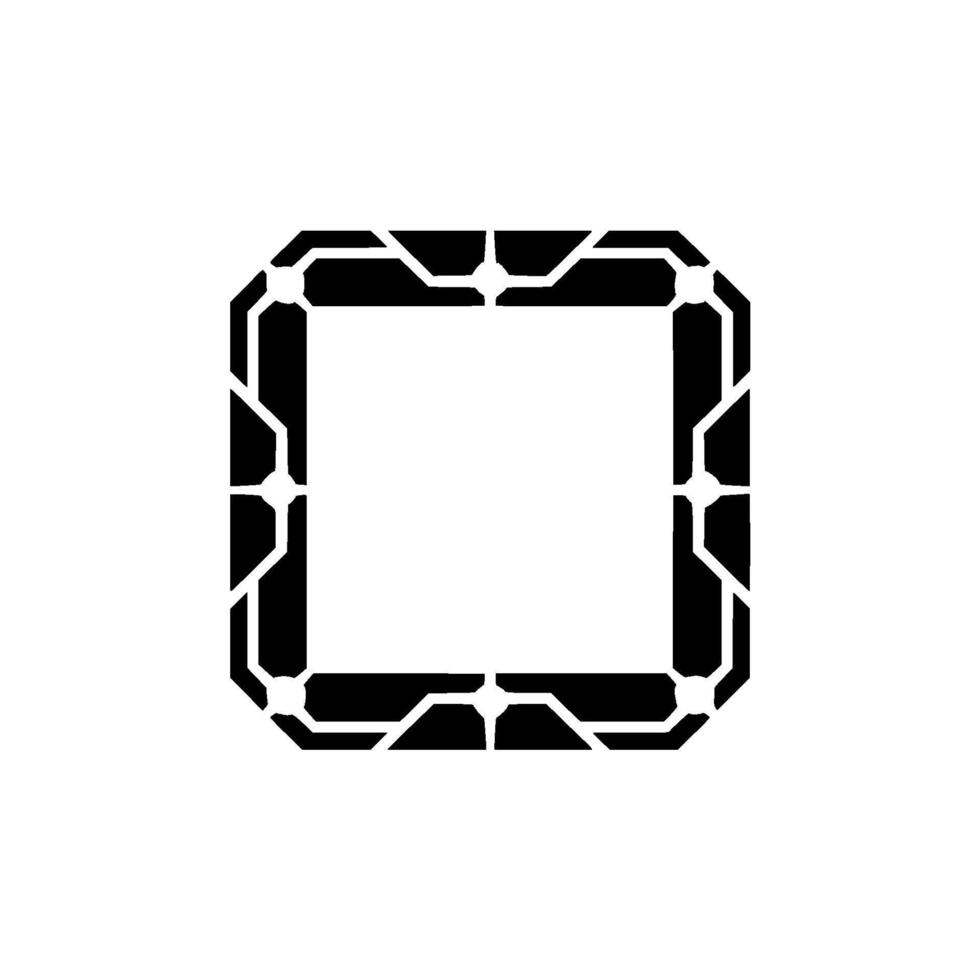 Modern Geometric Square Frame With Starburst Highlights, Minimalist vector