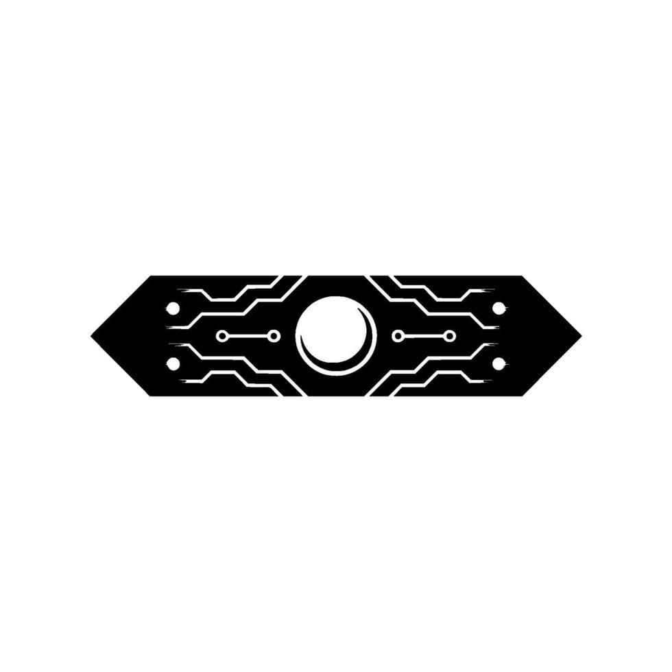 Abstract Circuit Board Arrow Element, Minimalist Tech vector