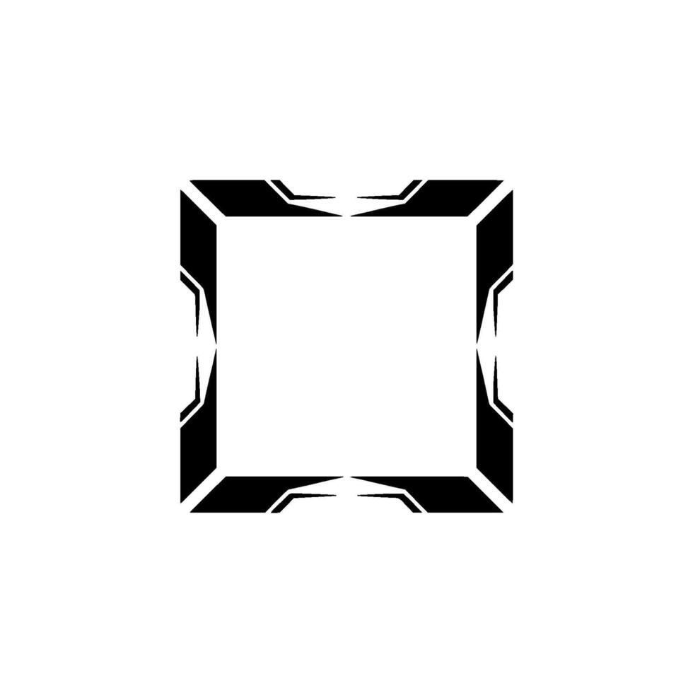 Modern Geometric Frame Black and White Minimalist Element vector
