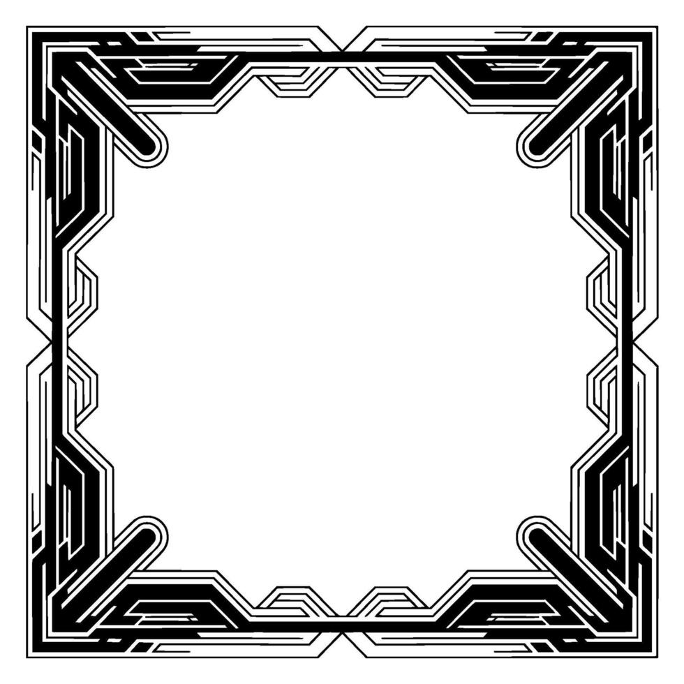 Geometric Art Deco Frame With Modern Edges vector