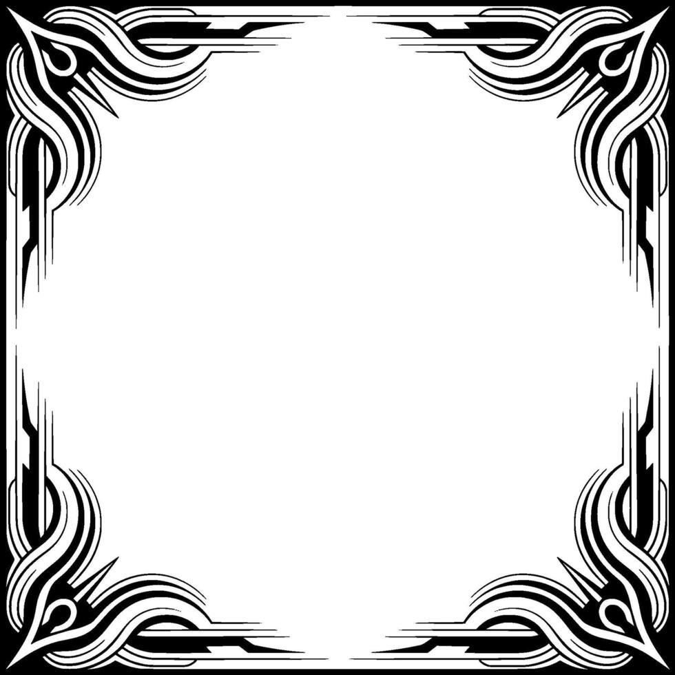 Art Deco Frame Black and White Border With Open Space vector