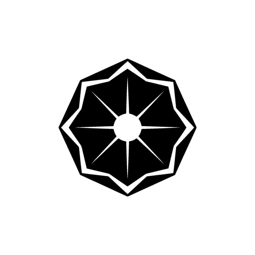 Geometric Black and White Starburst vector