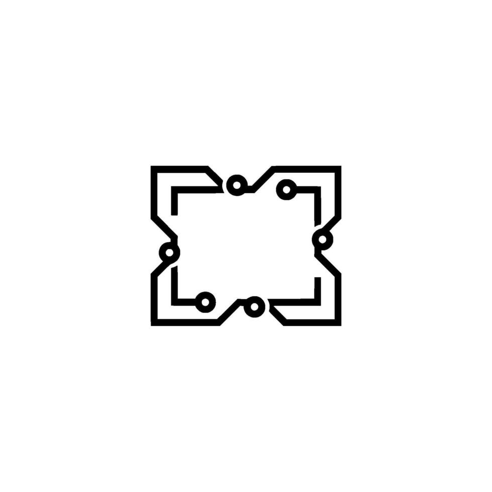 Abstract Circuit Board on White, Minimalist Technology vector