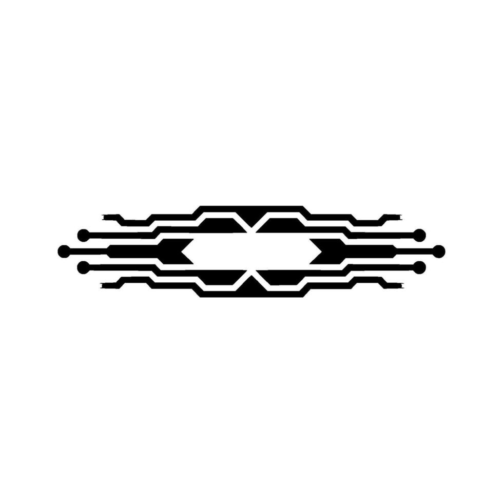 Modern Tech Circuit , Minimalist Black on White, Digital Pattern vector
