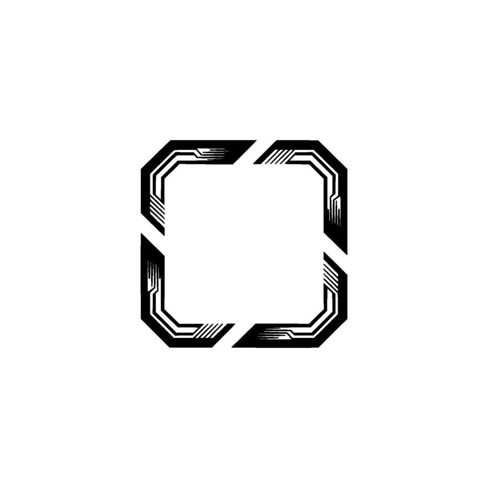 Futuristic Geometric Square Frame Element vector