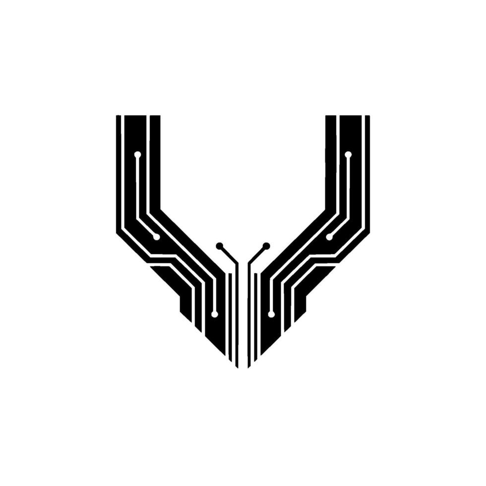 Techinspired Geometric Circuit Board vector