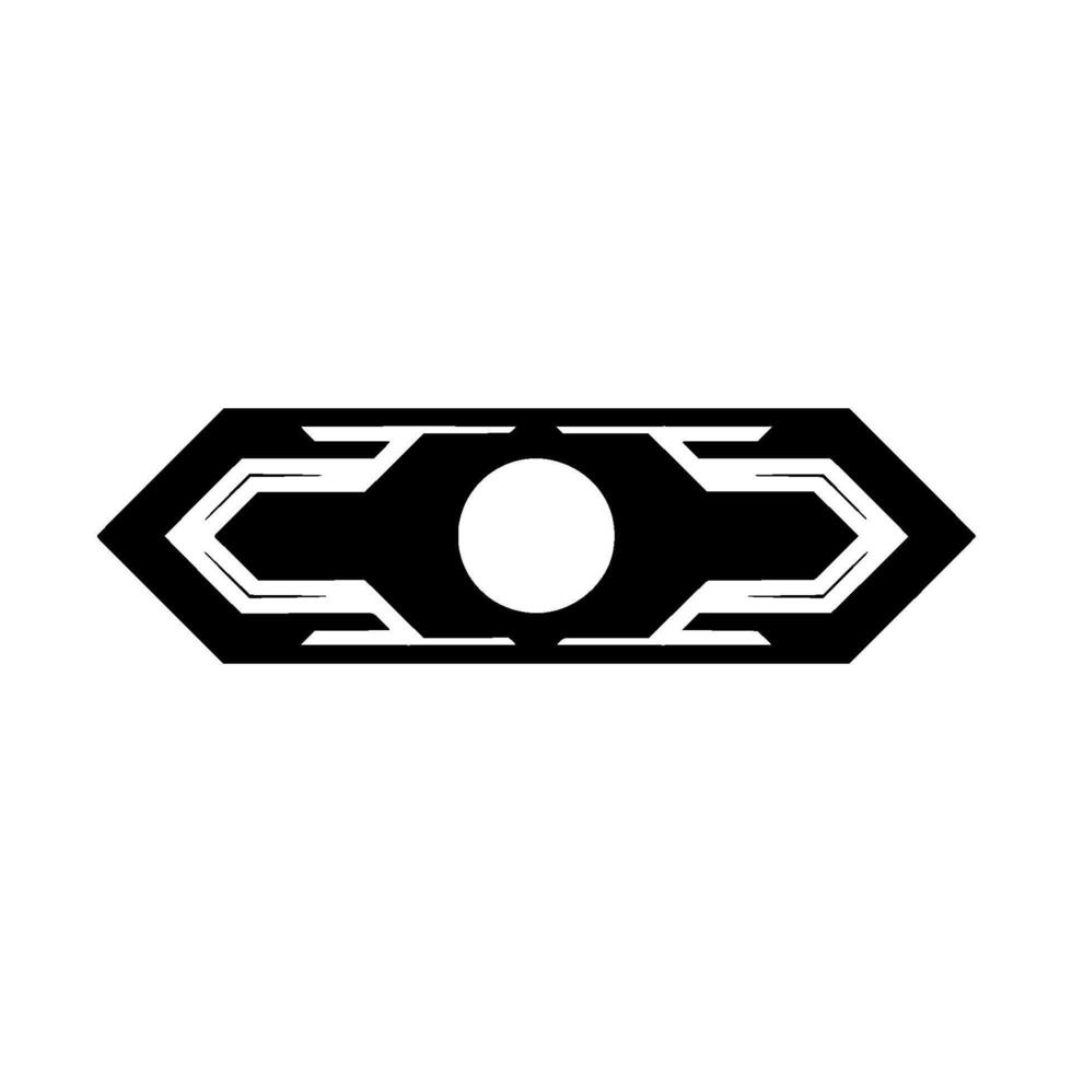 Futuristic Black and White Element With Light vector