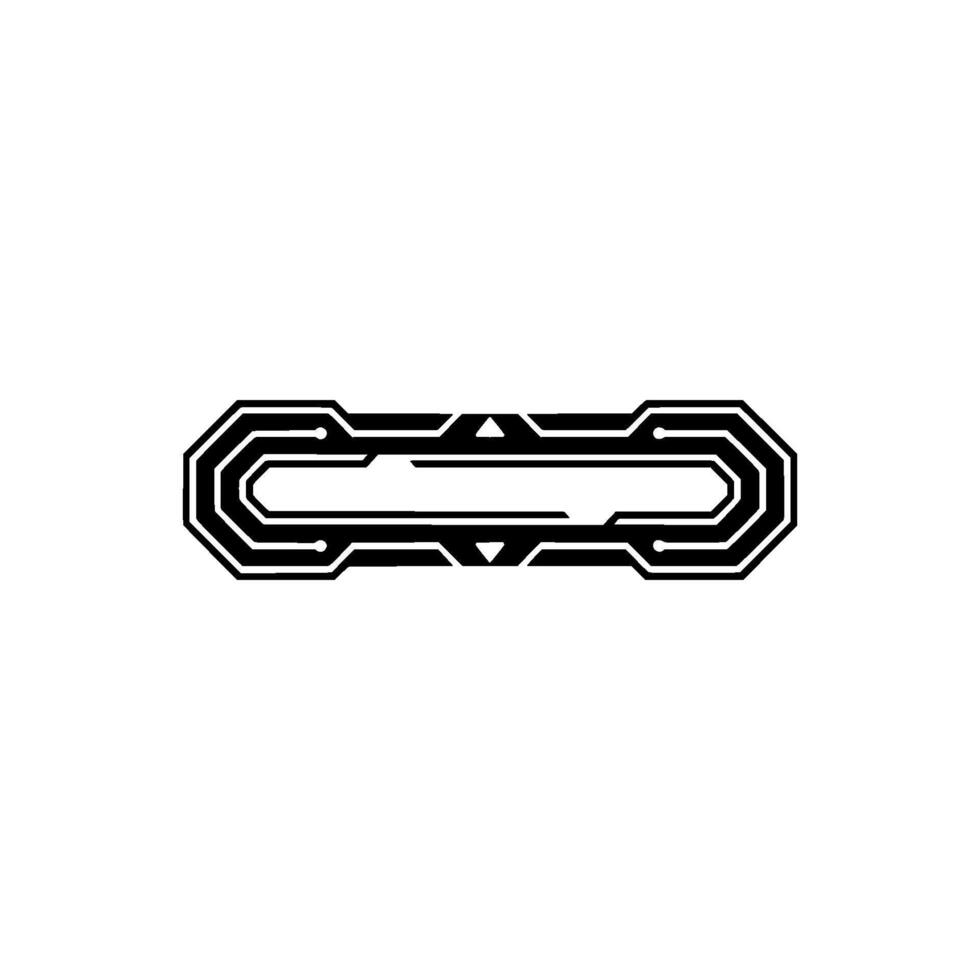 Futuristic Circuit Board Element Minimalist Black and White vector