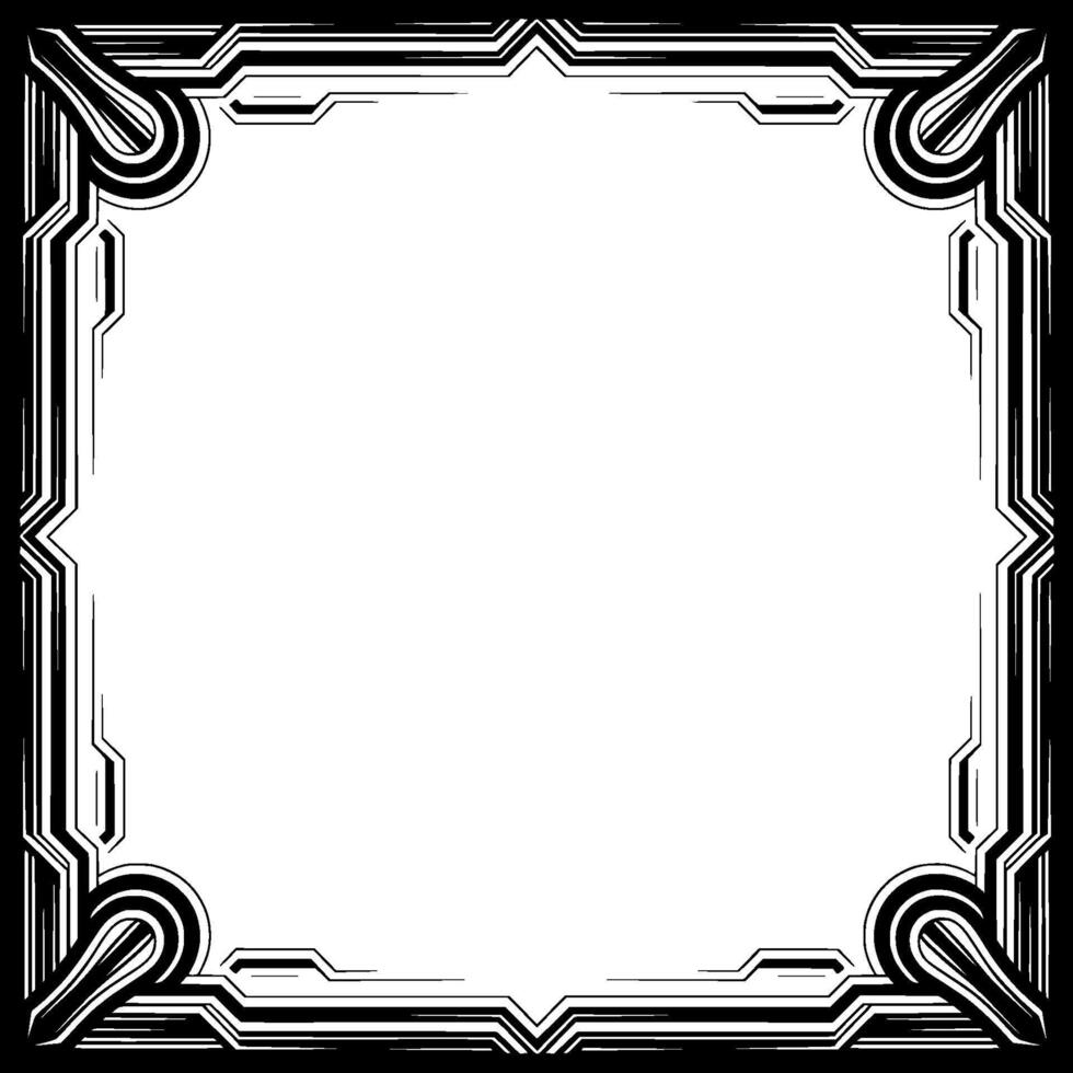 Elegant Art Deco Frame in Black and White, Geometric vector