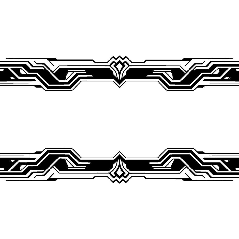 Futuristic Border Abstract Geometric Element in Grayscale vector