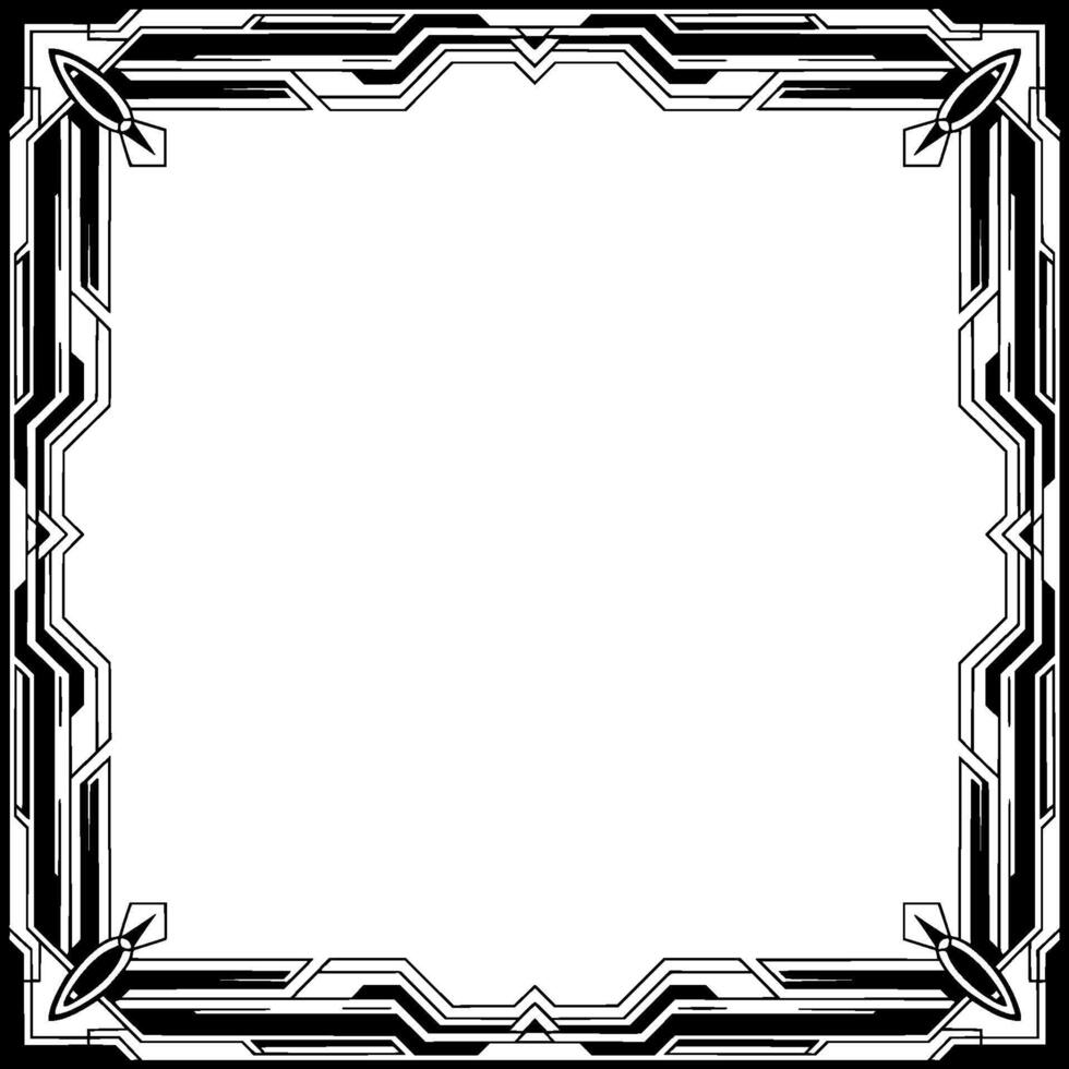 Art Deco Frame, Geometric , Blank Space, Black and White, Invitation Background vector