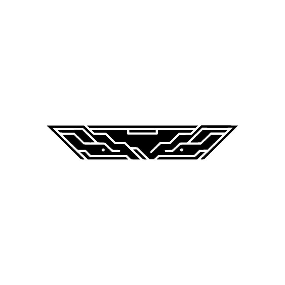 Abstract Tech Minimalist Circuit Board on White vector