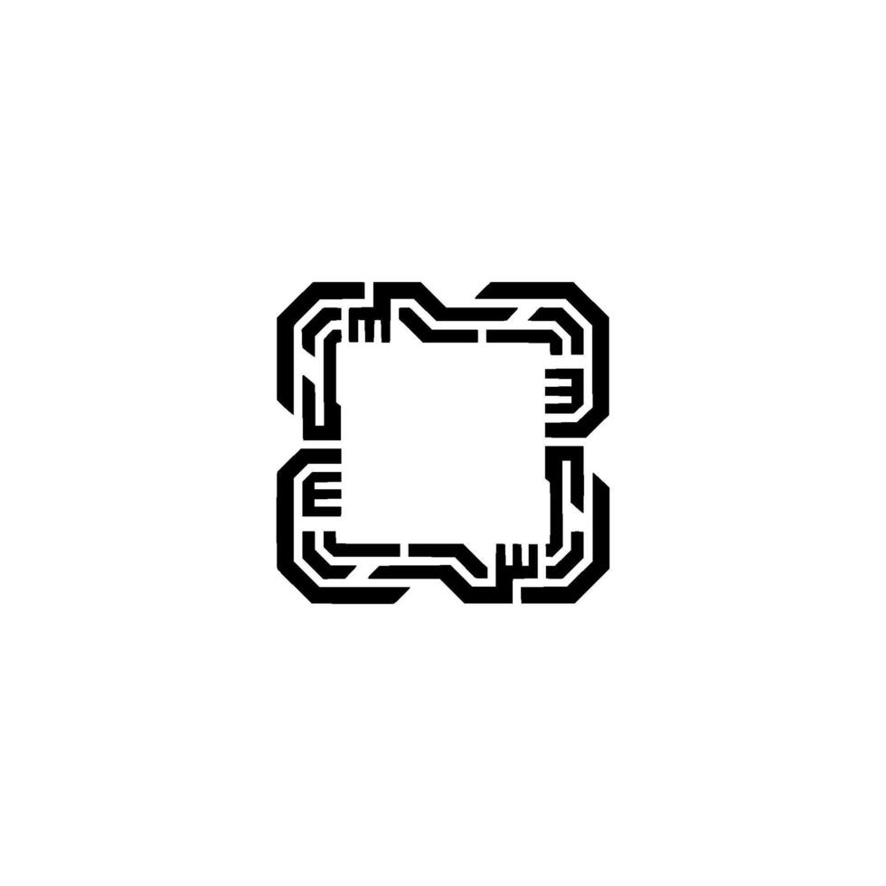 Futuristic Tech Circuit Board on White Background vector