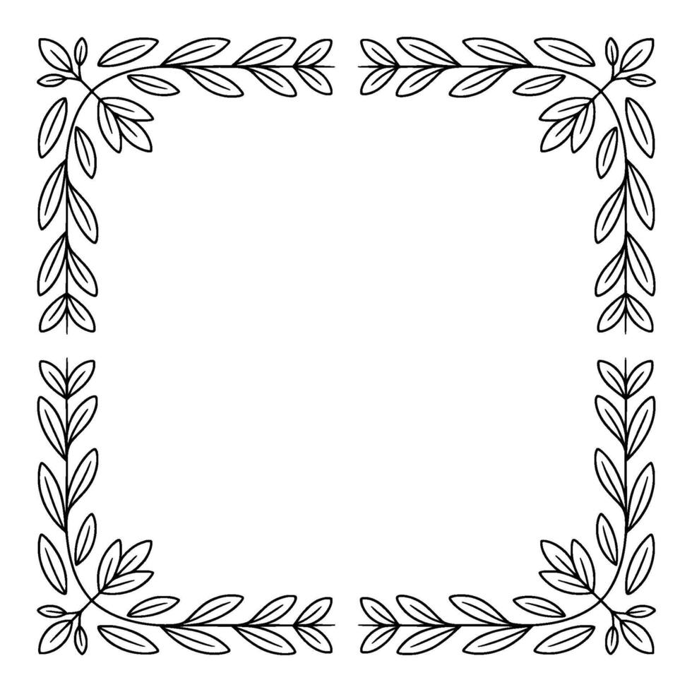 Elegant Black and White Botanical Frame for Invitations Designs vector
