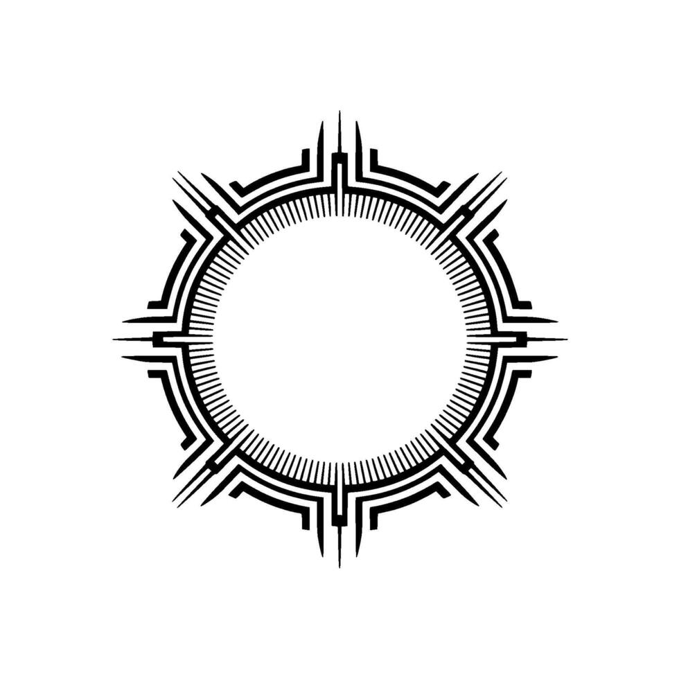Geometric Black White Circle With Pointed Accents vector