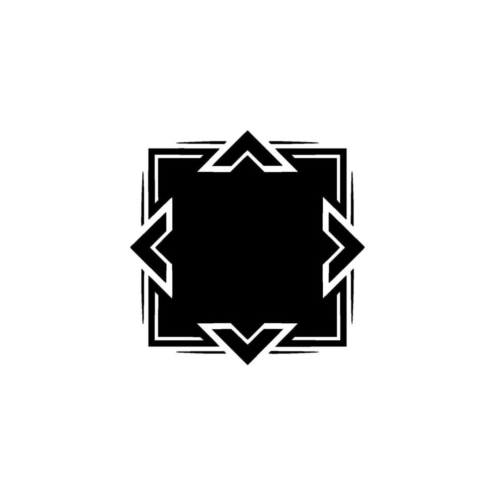 Geometric Black and White With Star Motif on White Background vector