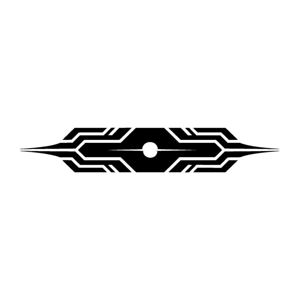 Futuristic Tech Element Minimalist Black on White vector