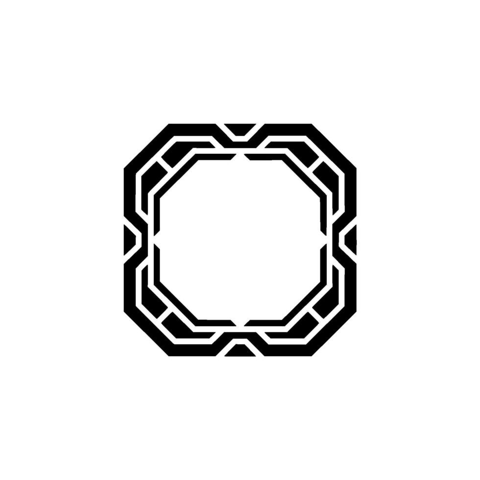 Geometric Octagon Frame Minimalist, Modern, Monochrome Element vector