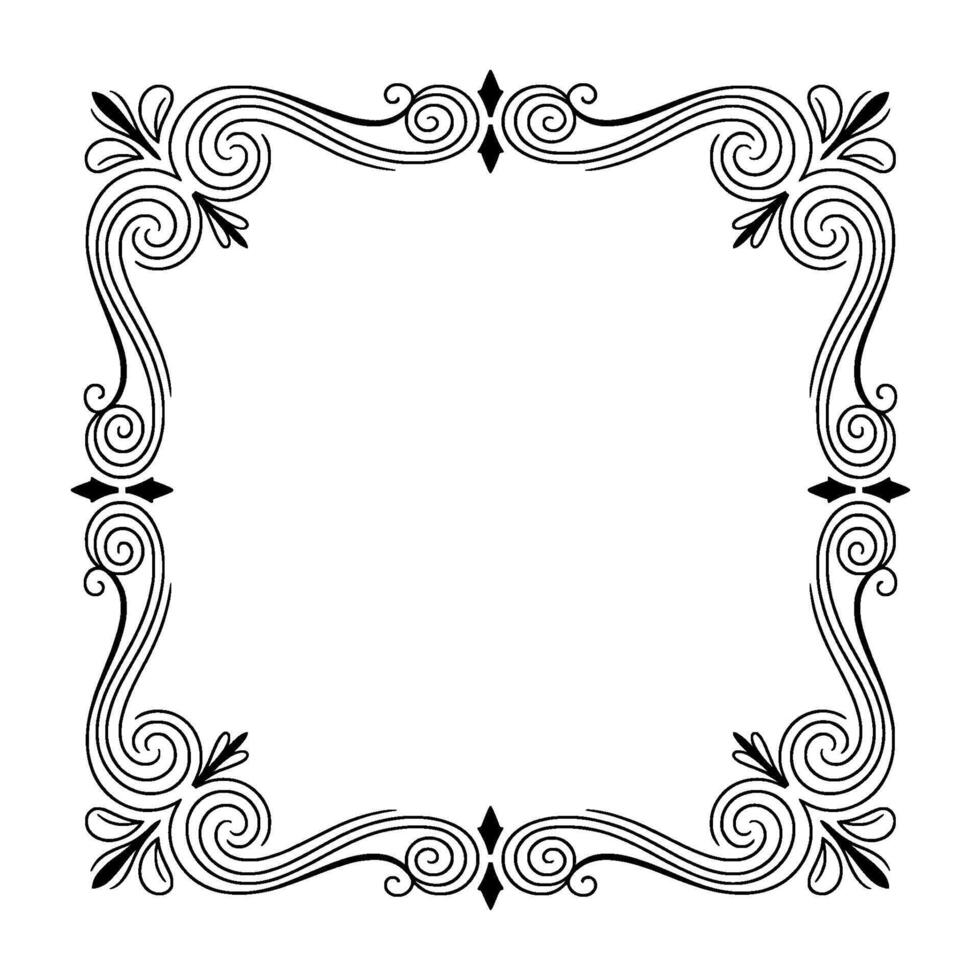 Elegant Frame With Swirls and Decorative Elements vector