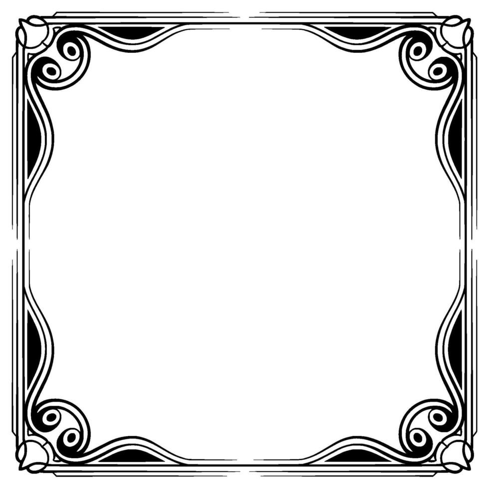 Art Deco Style Frame With Decorative Elements and White Space vector
