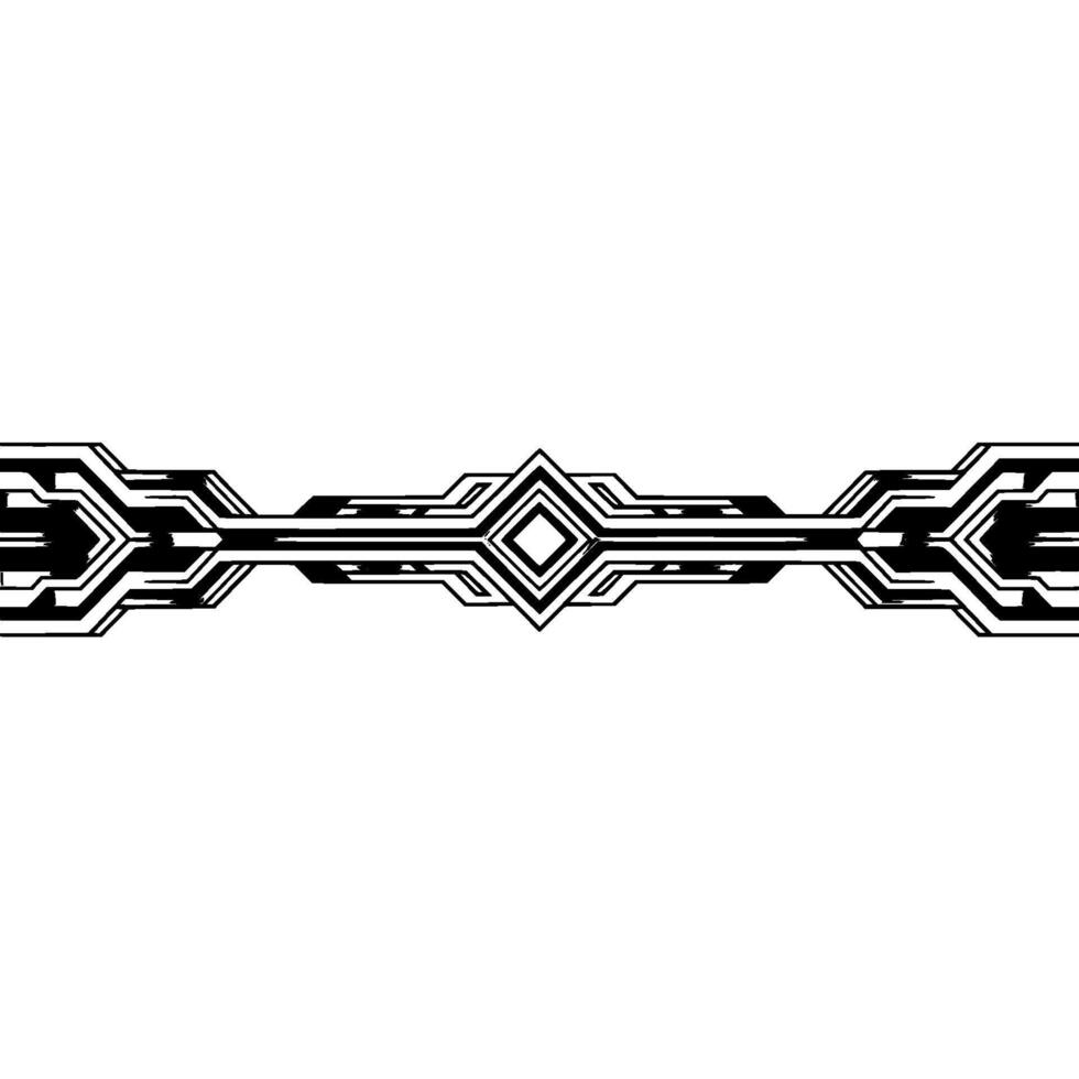 Geometric Abstract Border in Black, White Silver, Techy Element vector