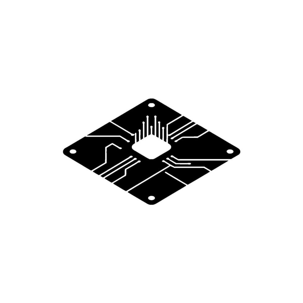 Minimalist Black White Circuit Board on Gray Background vector