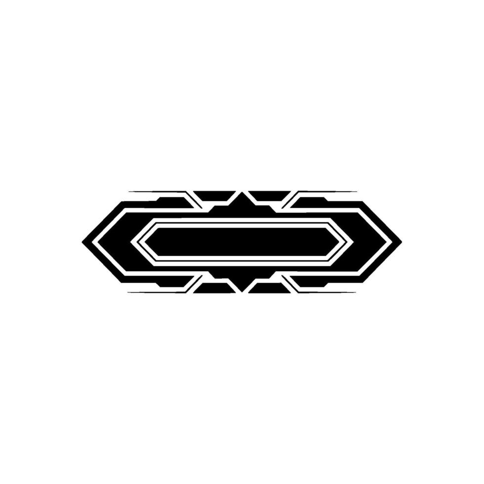 Geometric Tech Emblem, Minimalist, Modern, Black and White vector