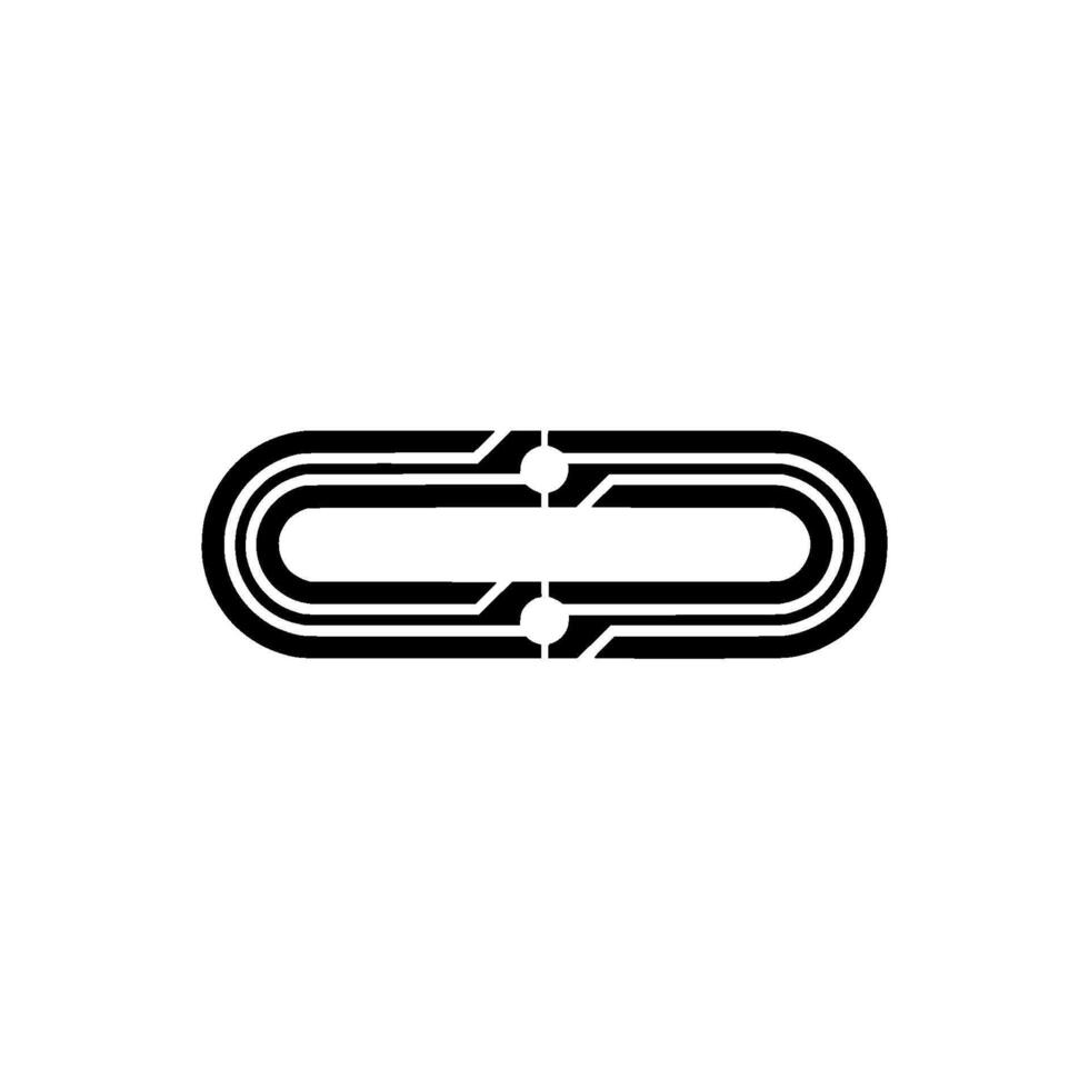 Minimalist Tech , Abstract Circuit, Geometric Shapes, Black and White vector