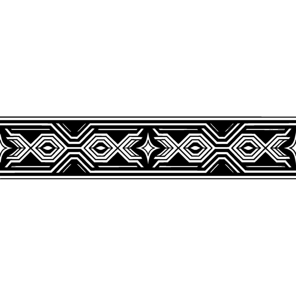 Geometric Border in Black and Silver on White, Minimalist vector