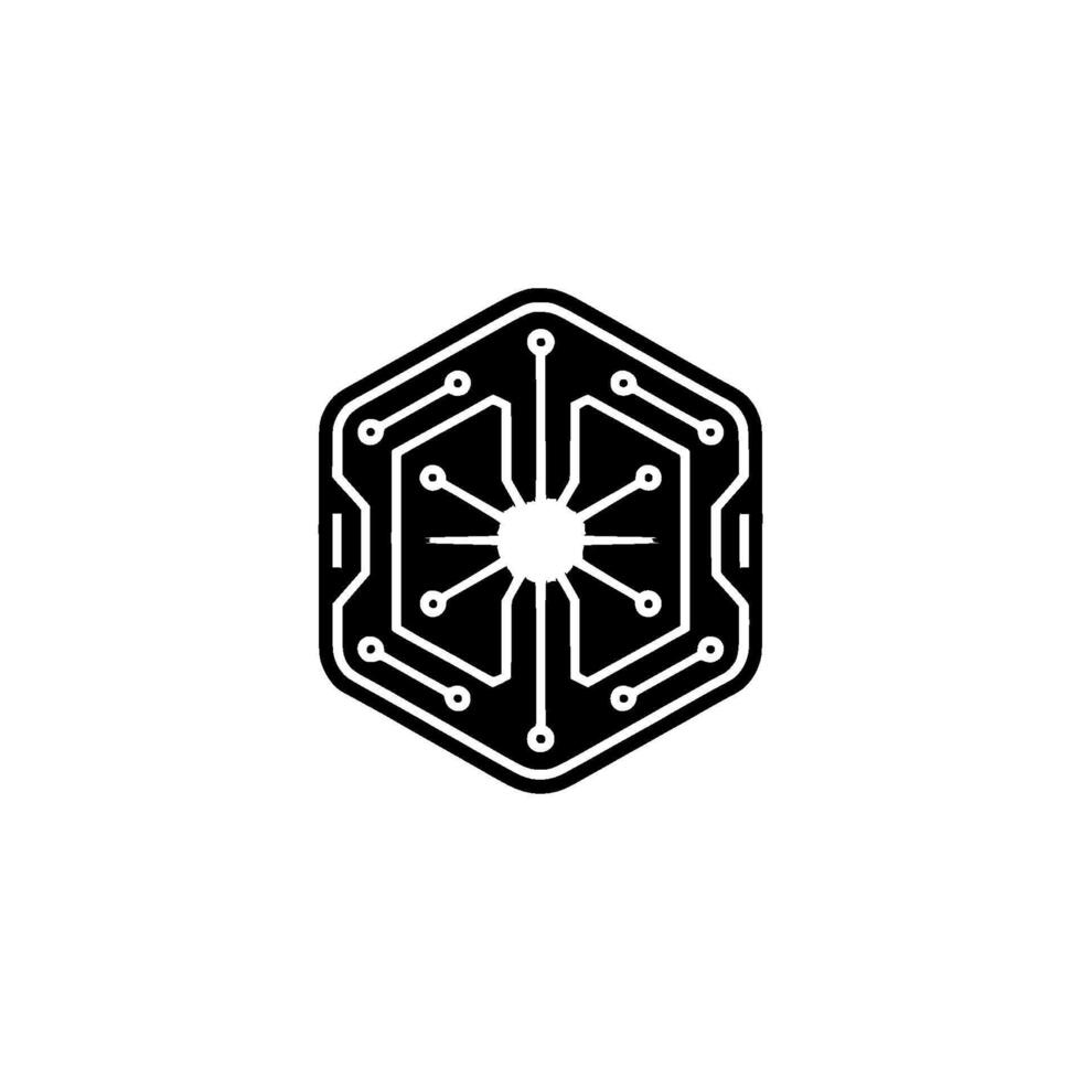 Hexagon Circuit Board Technology , Data, Network vector