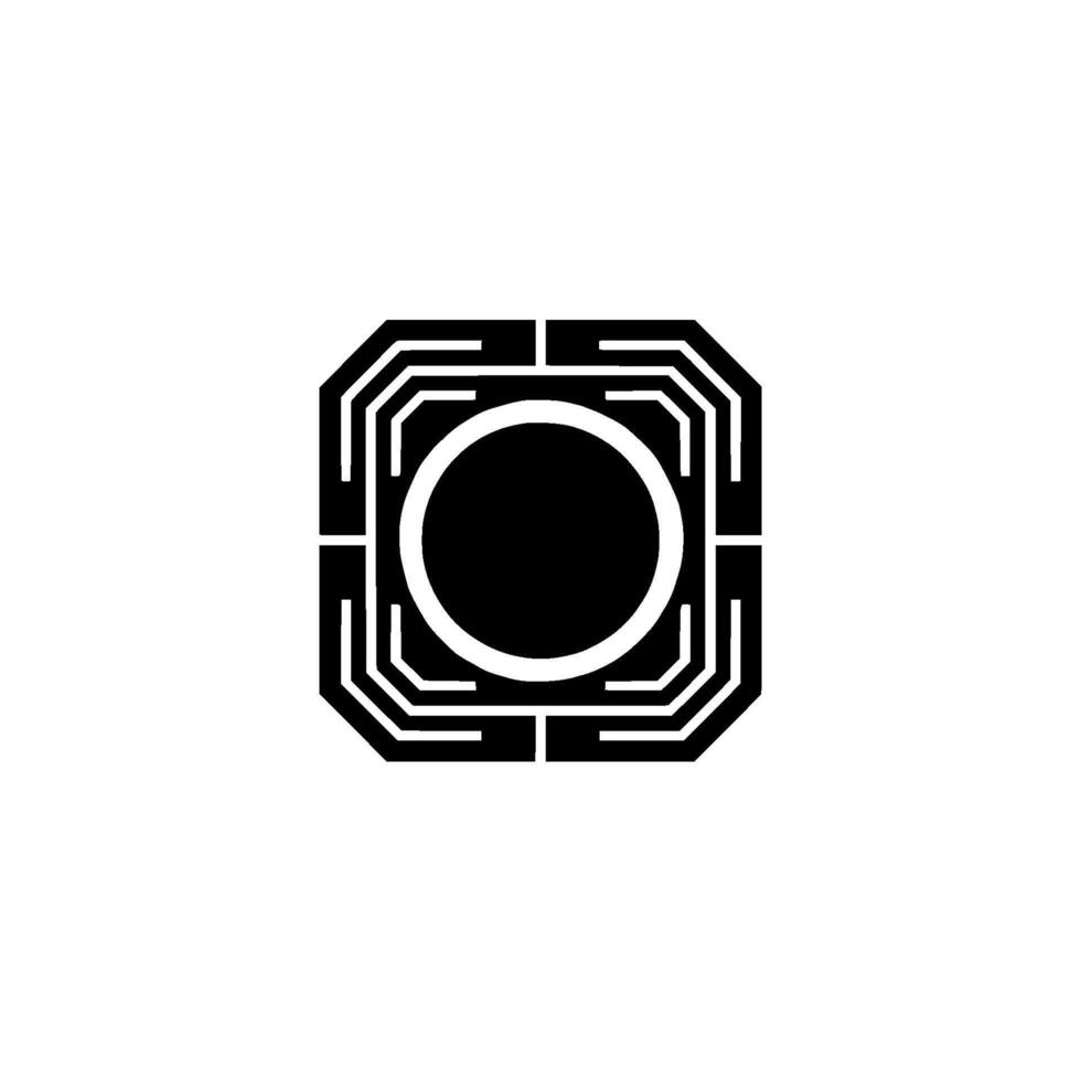 Abstract Geometric Black Circle Square With Glowing Effect vector