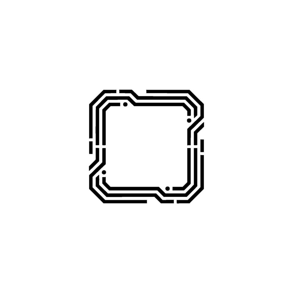 Minimalist Circuit Board Element on Light Gray Background vector