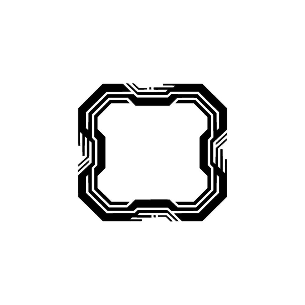 Minimalist Tech Frame Futuristic Circuitry vector