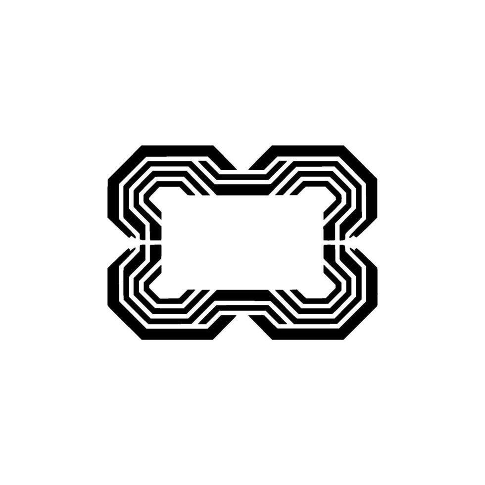 Abstract Geometric Badge Modern Black White Element vector