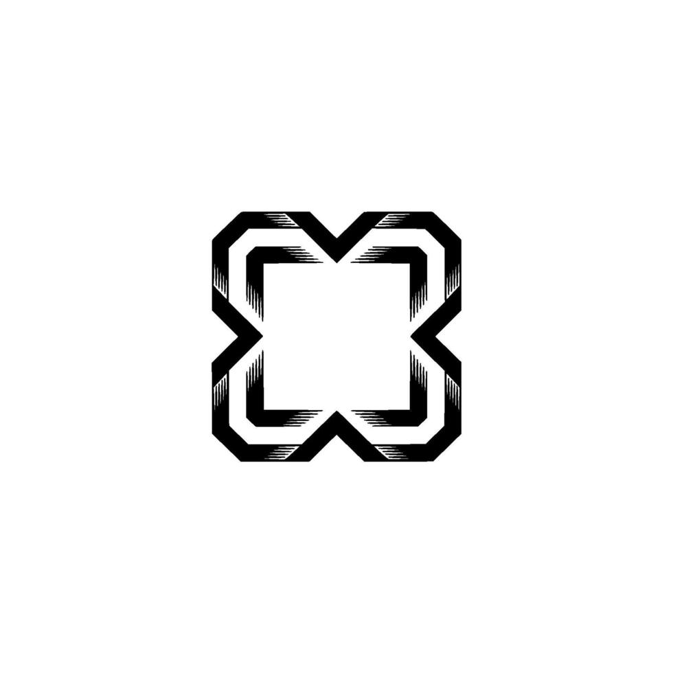 Geometric Abstract , Minimalist Black Motif on White vector