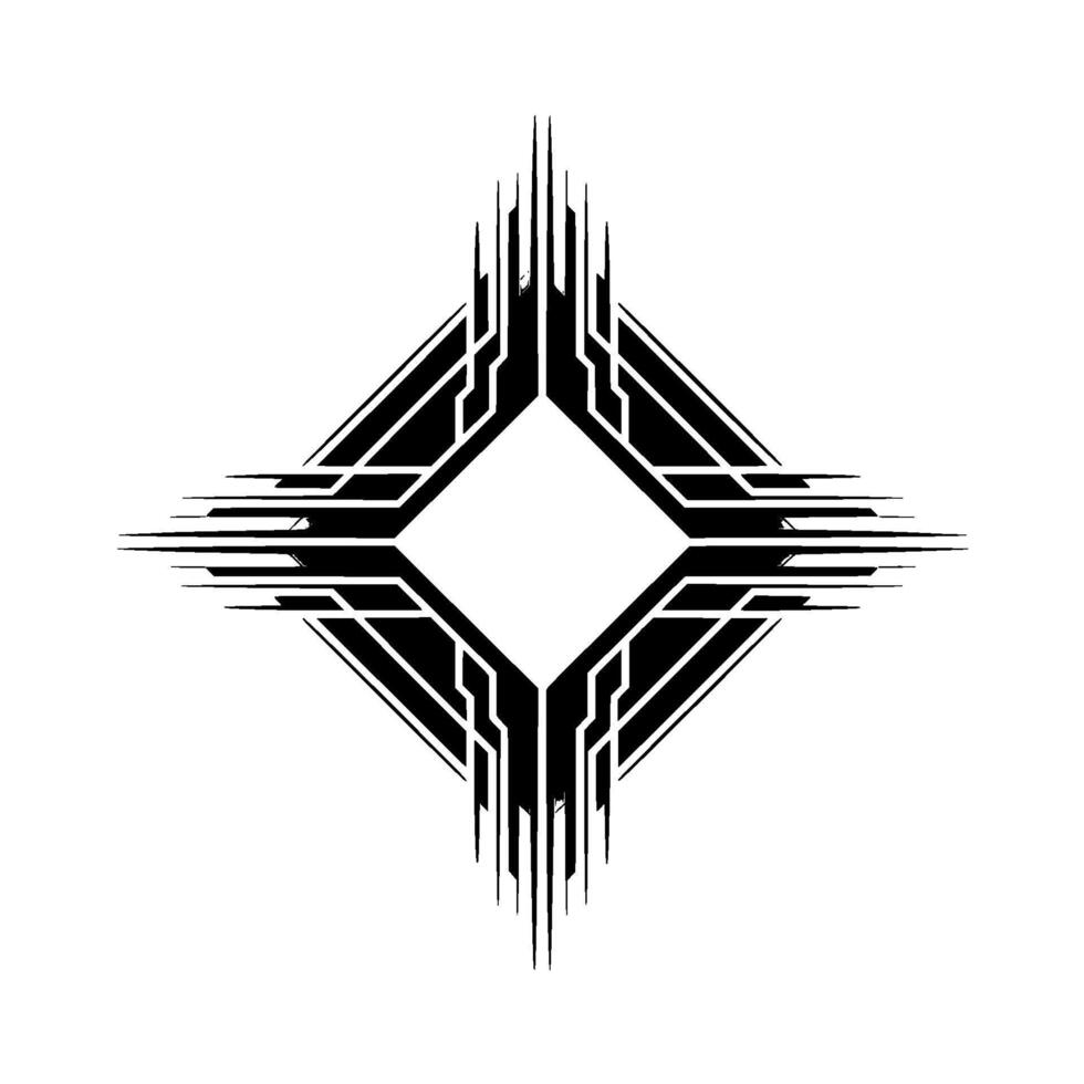 Art Deco Diamond Ornament Geometric Black and White vector