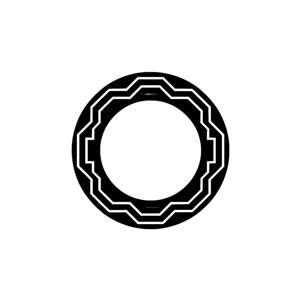 Abstract Geometric Circle in Monochrome With Subtle Texture vector