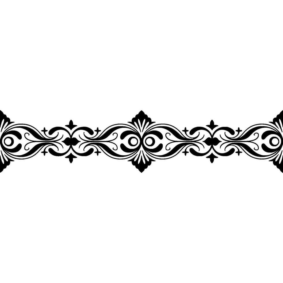 Elegant Black Scrollwork Border on Gradient Background vector