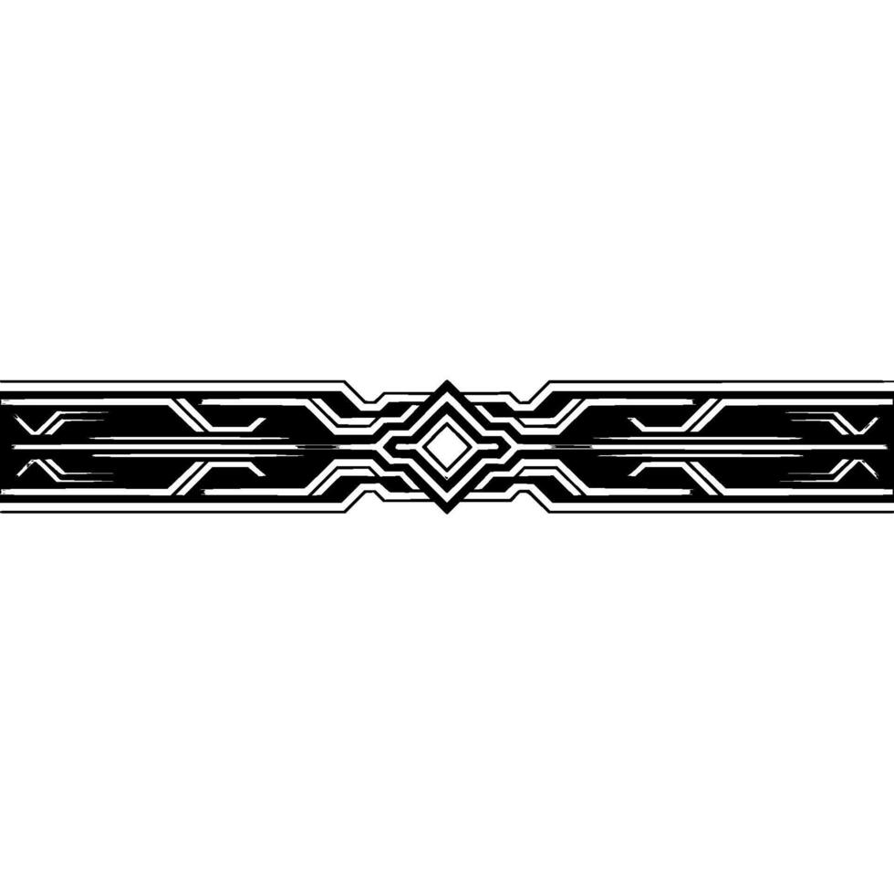 Futuristic Tech Border With Geometric Silver and Black Elements on White vector